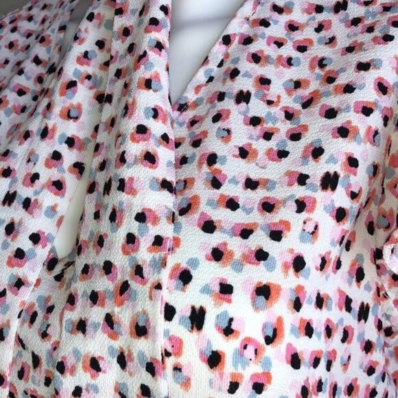 Adrianna Papell Tie Neck Ruffle Sleeve Blouse - M - Picture 6 of 9